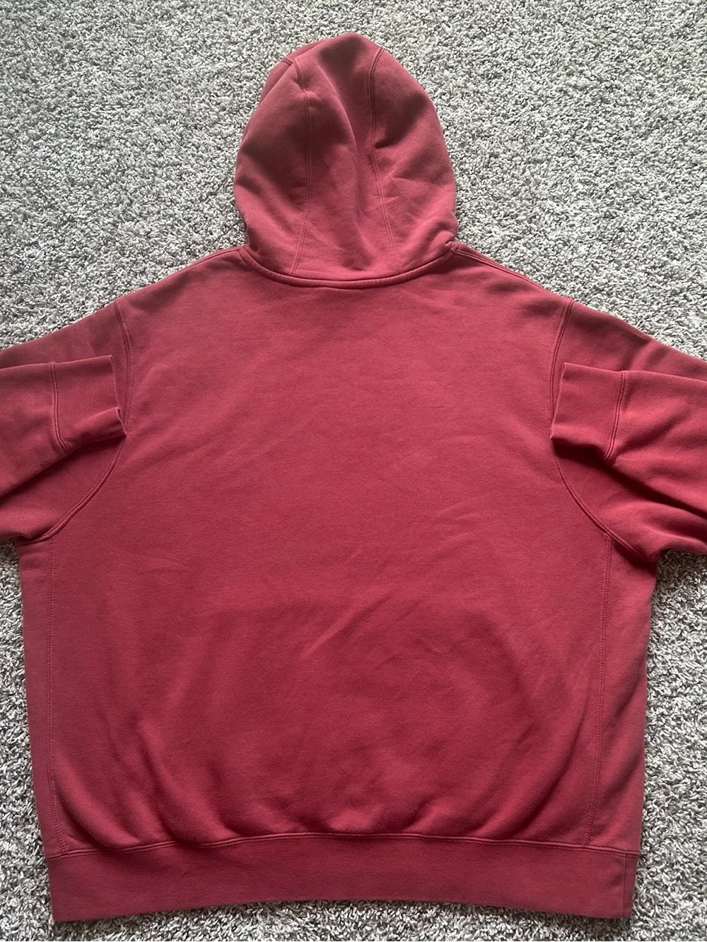 Nike Men's Burgundy Pullover Hoodie with White Logo Size XXL